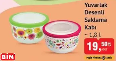 YUVARLAK DESENLİ SAKLAMA KABI ~ 1,8 L